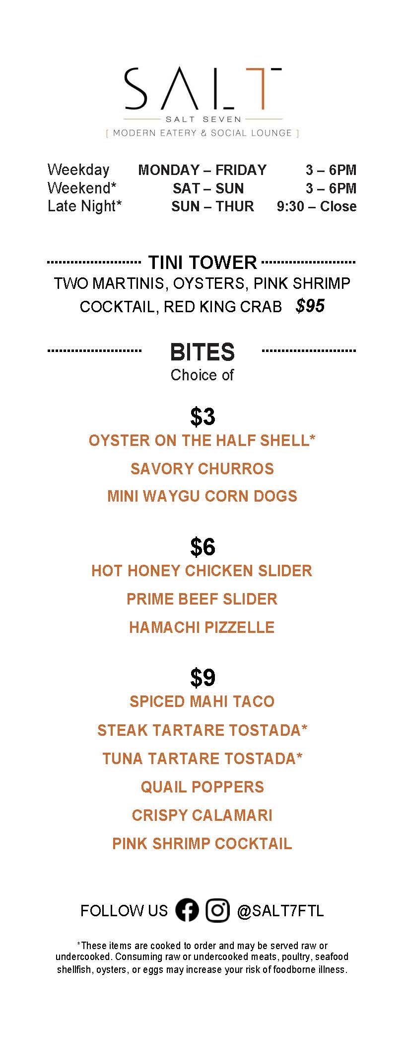 Happy Hour Food SALT7 Fort Lauderdale Modern American Fine Dining